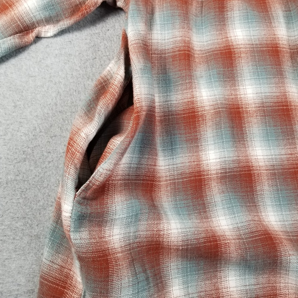 NEW Wild Fable Flannel Shirt Women XXL 2XL Red Blue Plaid Button Up Long Sleeve - Picture 4 of 10